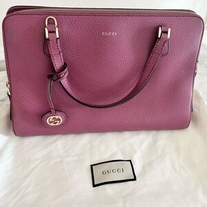 Gucci Lady Dollar 2way Leather Satchel Bag Orchid Pink. Excellent condition